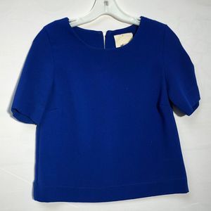 Mercer & Madison Boxy Top Royal Blue 1/2 Sleeve Crew Neck XS - Made in Canada